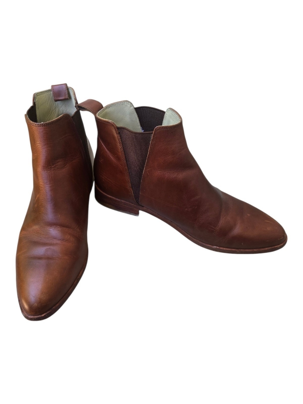 Nisolo Eva Everyday Chelsea Boot Brown Leather Ankle Booties Size 8.5